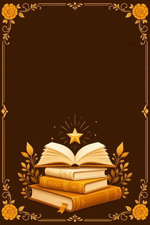 Book Fair — Marigold — Traditional Book Fair invitation card design from Ayozan