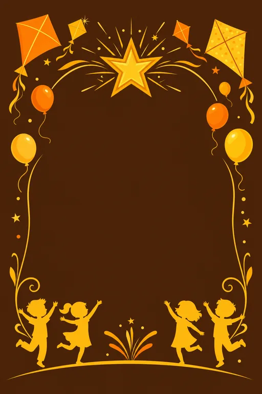 Children's Day — Marigold — Traditional Children's Day invitation card design from Ayozan