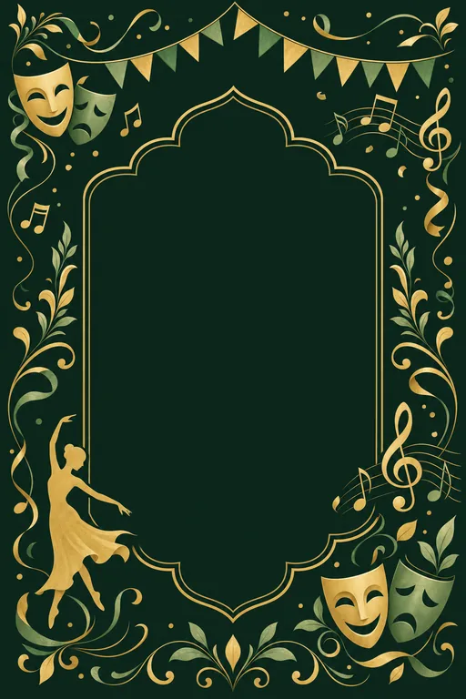 Cultural Fest — Emerald — Traditional Cultural Fest invitation card design from Ayozan