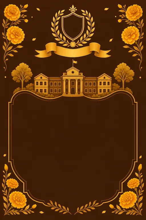 Founder's Day — Marigold — Traditional Founders Day invitation card design from Ayozan