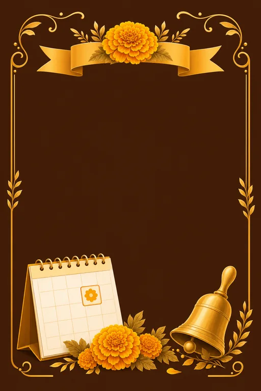 Holiday Notice — Marigold — Traditional Holiday Notice invitation card design from Ayozan