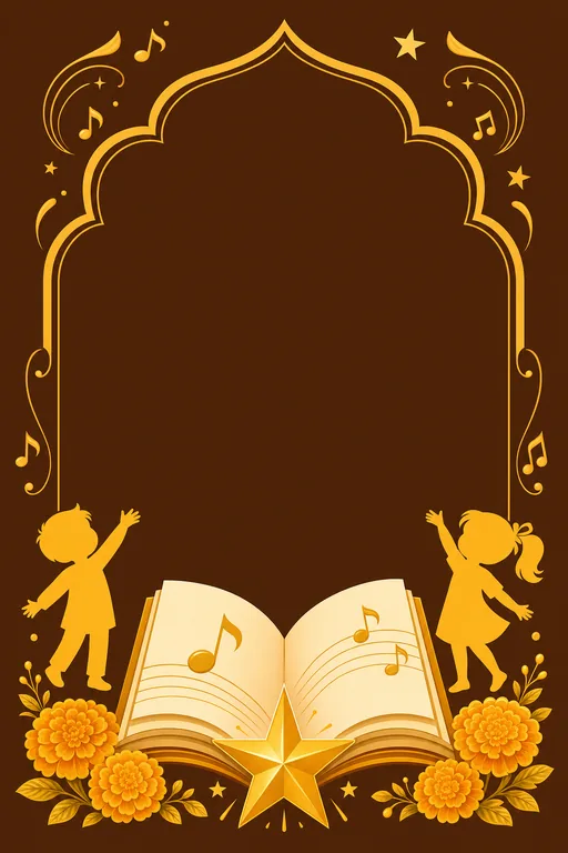 Rhyme Recitation — Marigold — Traditional Rhyme Recitation invitation card design from Ayozan