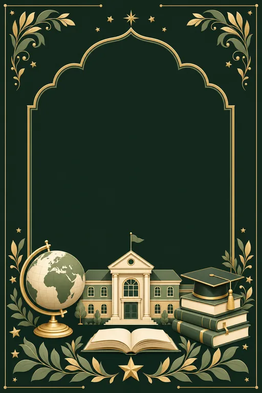 Admissions Open — Emerald — Traditional School Admission invitation card design from Ayozan