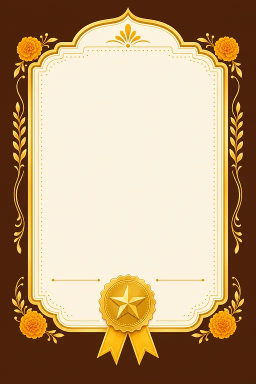 School Certificate — Marigold — Traditional School Certificate invitation card design from Ayozan