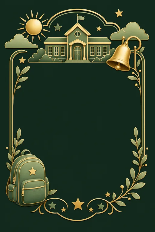 School Reopens — Emerald — Traditional School Reopens invitation card design from Ayozan
