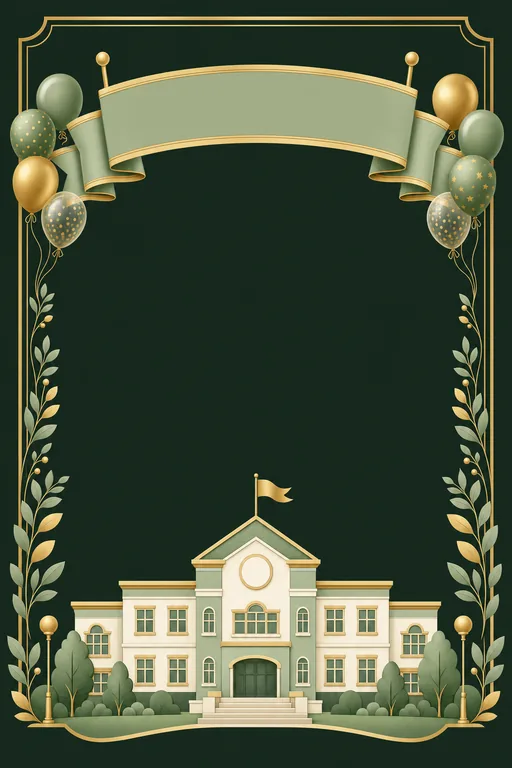 Welcome Back — Emerald — Traditional School Welcome invitation card design from Ayozan