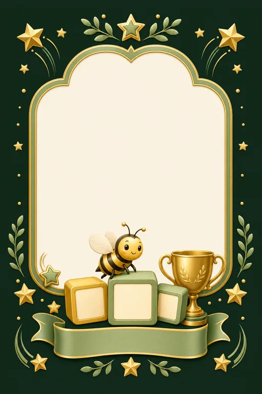Spell Bee — Emerald — Traditional Spell Bee invitation card design from Ayozan