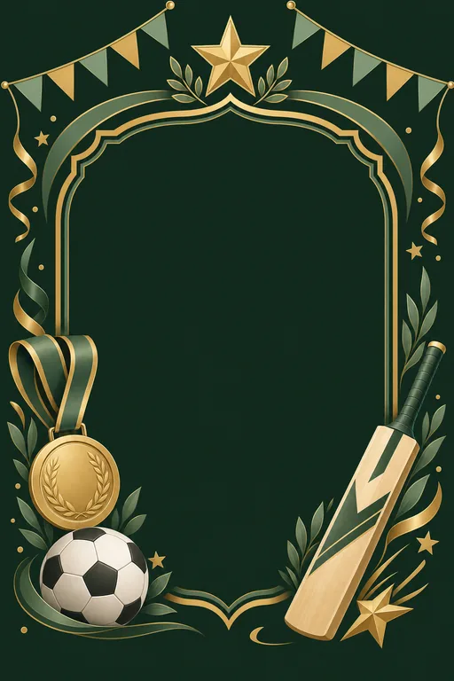 Sports Day — Emerald — Traditional Sports Day invitation card design from Ayozan