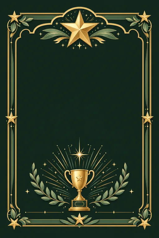 Star Performer — Emerald — Traditional Star Performer invitation card design from Ayozan