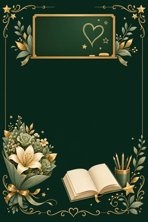 Teacher's Day — Emerald — Traditional Teacher's Day invitation card design from Ayozan