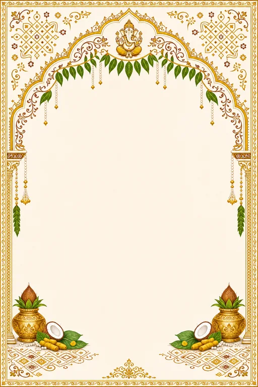 Nischitartham — Andhra Pochampally Ikat Wedding Suite — invitation page