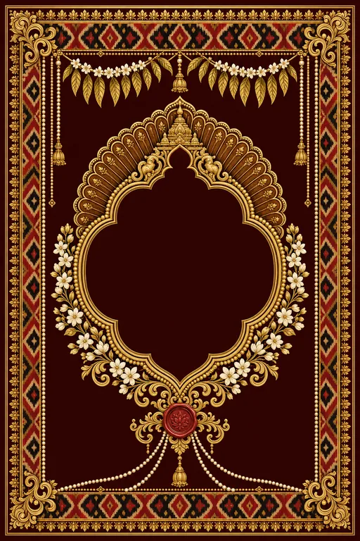 Reception — Andhra Pochampally Ikat Wedding Suite — Telugu Hindu Traditional Reception invitation card design from Ayozan