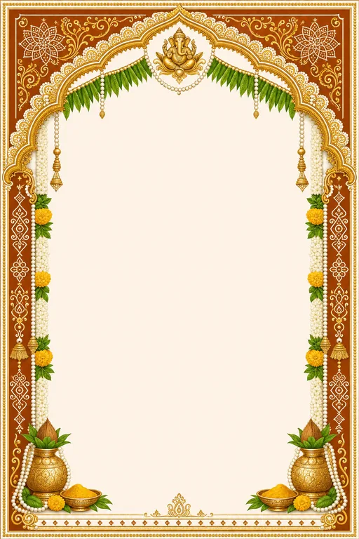 Pelli (Muhurtham) — Andhra Pochampally Ikat Wedding Suite — invitation page