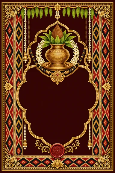 Andhra Pochampally Ikat — Telugu Wedding invitation card design