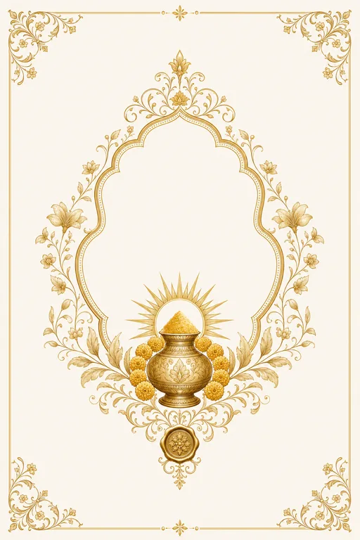 Haldi — Himachal Kangra — Foil Wedding Suite — Hindu Traditional Haldi invitation card design from Ayozan