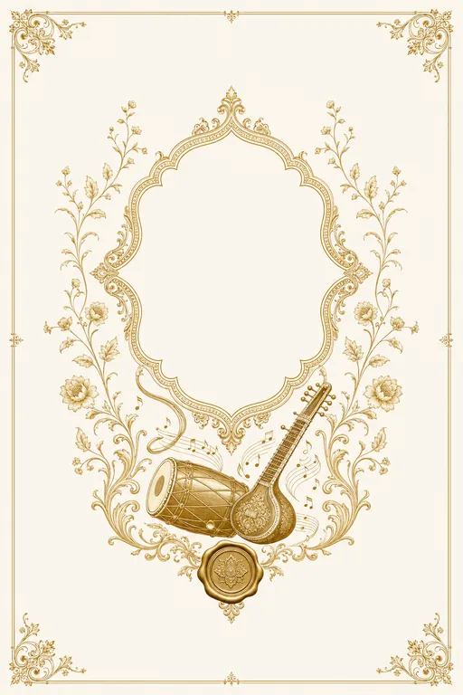 Sangeet — Himachal Kangra — Foil Wedding Suite — Hindu Traditional Sangeet invitation card design from Ayozan