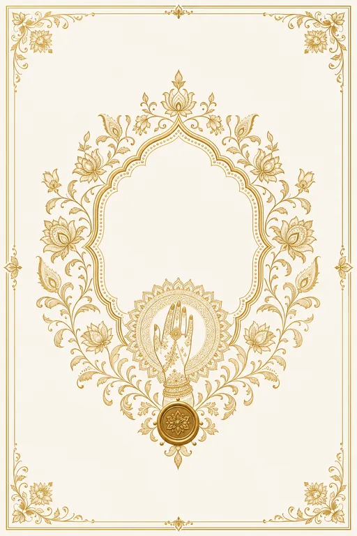 Mehndi — Jammu Dogra — Foil Wedding Suite — Hindu Traditional Mehndi invitation card design from Ayozan