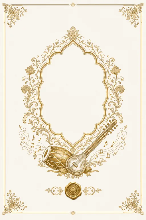 Sangeet — Jammu Dogra — Foil Wedding Suite — Hindu Traditional Sangeet invitation card design from Ayozan