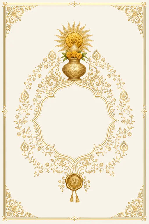 Haldi — Madhya Pradesh Chanderi — Foil Wedding Suite — Hindu Traditional Haldi invitation card design from Ayozan