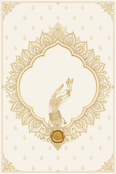 Mehndi — Madhya Pradesh Chanderi — Foil Wedding Suite — Mehndi card design