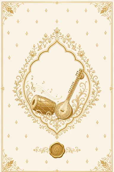 Sangeet — Madhya Pradesh Chanderi — Foil Wedding Suite — Sangeet card design