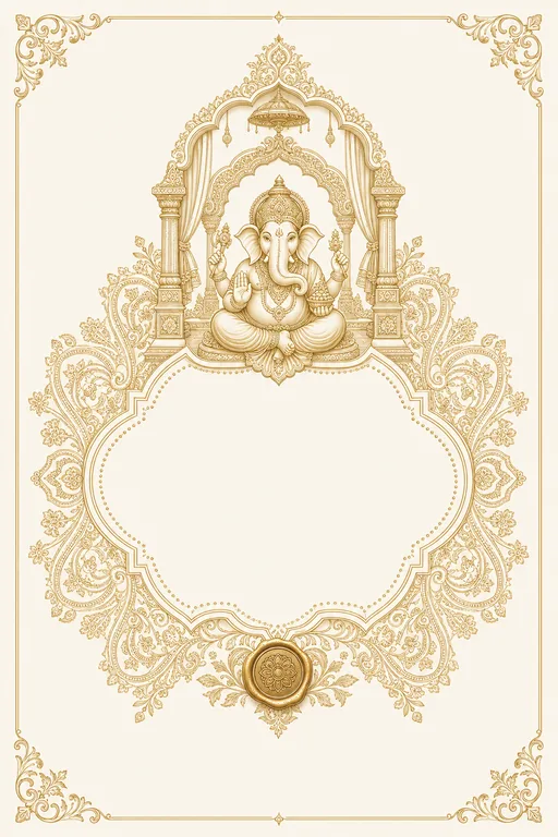 Vivah — Madhya Pradesh Chanderi — Foil Wedding Suite — Hindu Traditional Vivah invitation card design from Ayozan