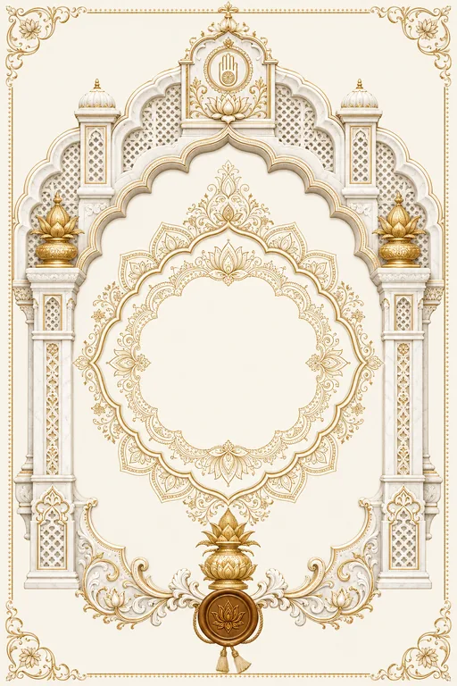 Mehndi — Gujarati Jain — Vivah Wedding Suite — Gujarati Jain Traditional Mehndi invitation card design from Ayozan