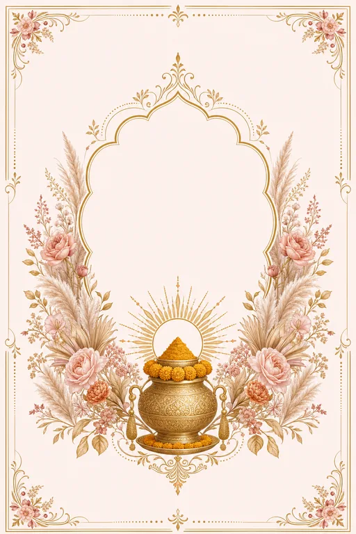Haldi — North Modern — Blush Fusion Wedding Suite — North Indian Hindu Traditional Haldi invitation card design from Ayozan