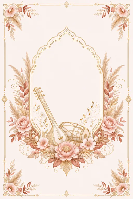 Sangeet — North Modern — Blush Fusion Wedding Suite — North Indian Hindu Traditional Sangeet invitation card design from Ayozan