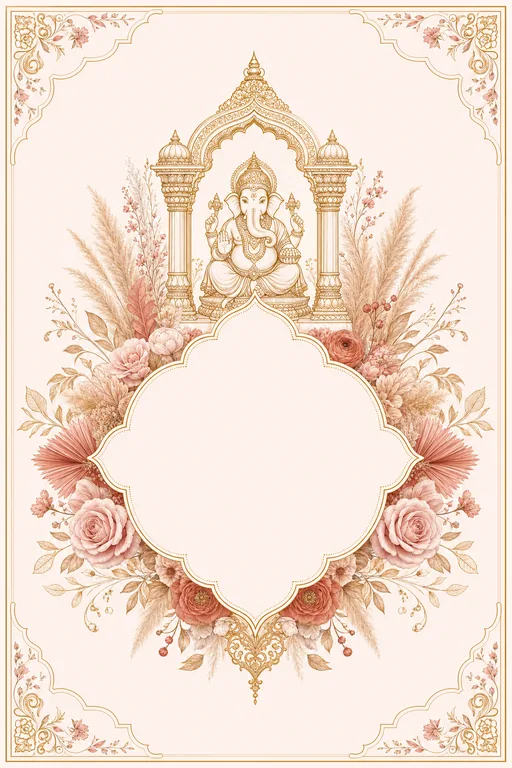 Vivah — North Modern — Blush Fusion Wedding Suite — North Indian Hindu Traditional Vivah invitation card design from Ayozan