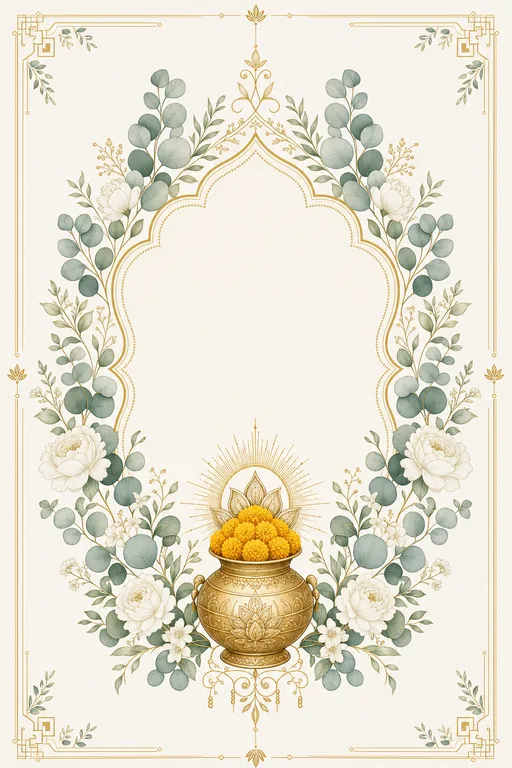 Haldi — North Modern — Eucalyptus Fusion Wedding Suite — North Indian Hindu Traditional Haldi invitation card design from Ayozan
