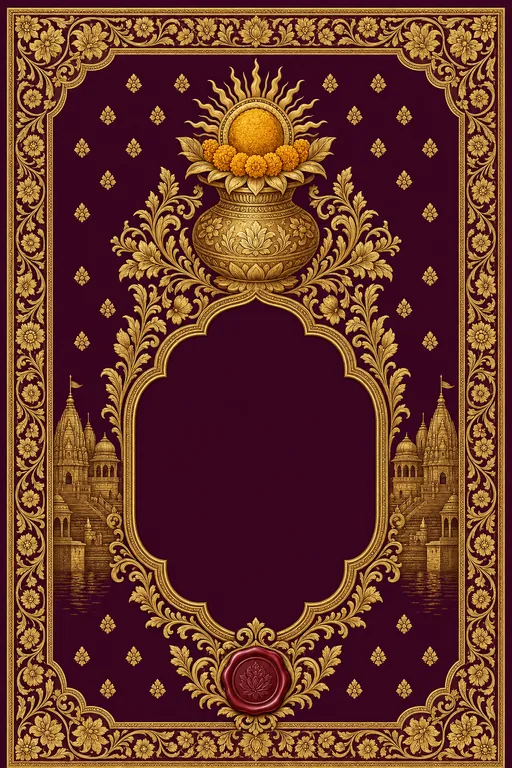 Haldi — UP Banaras — Brocade Wedding Suite — Awadhi Hindu Traditional Haldi invitation card design from Ayozan