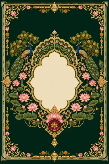 Reception — UP Braj — Krishna Pichwai Wedding Suite — Reception card design
