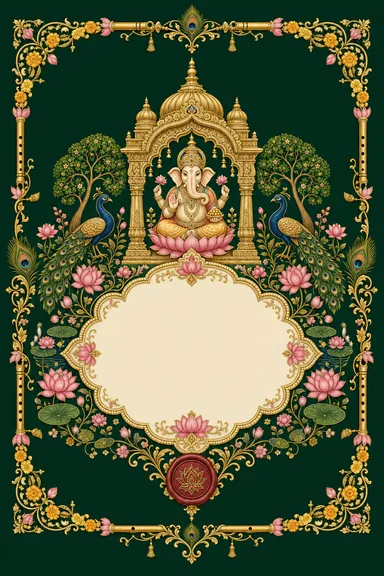 UP Braj — Krishna Pichwai — Royal Wedding invitation card design