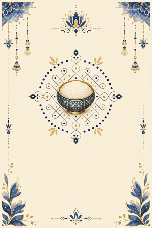 Annaprashan · Fusion — Hindu Botanical Annaprashan invitation card design from Ayozan