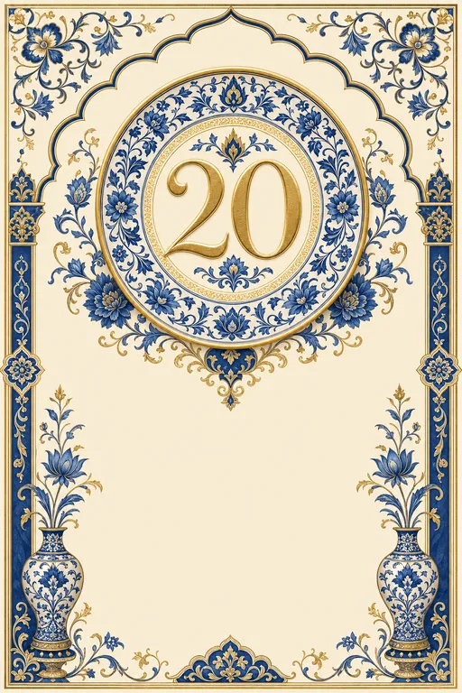 20th Anniversary · Heritage — Traditional Anniversary invitation card design from Ayozan