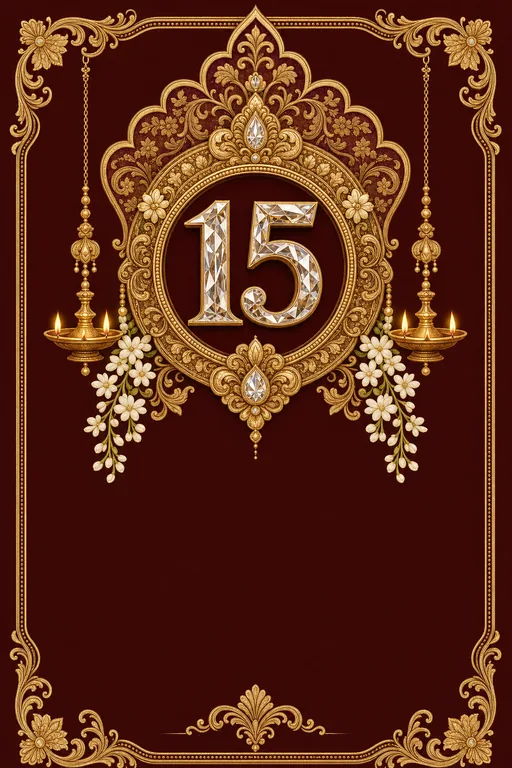 15th Anniversary · Heritage — Traditional Anniversary invitation card design from Ayozan