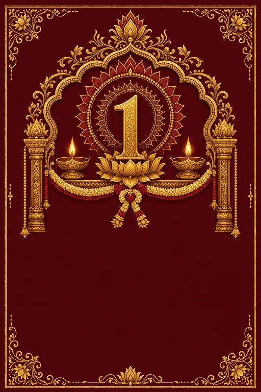 First Anniversary · Heritage — Traditional Anniversary invitation card design from Ayozan