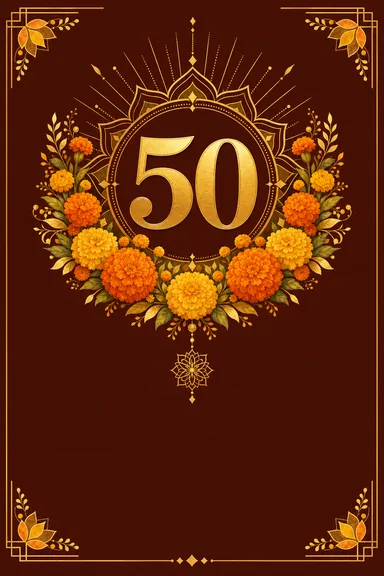 Golden Jubilee — Anniversary invitation card design