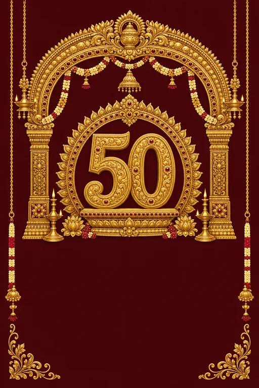 Golden Jubilee · Heritage — Traditional Anniversary invitation card design from Ayozan