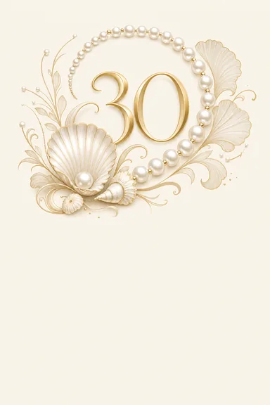 Pearl 30th · Modern — Anniversary card design
