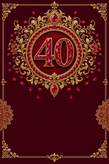 Ruby 40th · Heritage — Anniversary card design