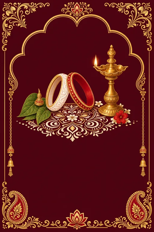 Bengali Anniversary · Heritage — Bengali Hindu Traditional Anniversary invitation card design from Ayozan