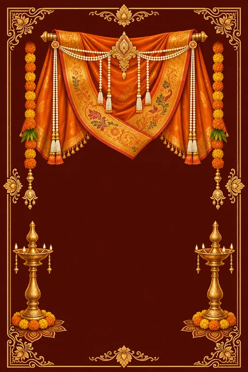 Marathi Anniversary · Heritage — Marathi Hindu Traditional Anniversary invitation card design from Ayozan