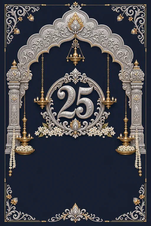 Silver Jubilee · Heritage — Traditional Anniversary invitation card design from Ayozan