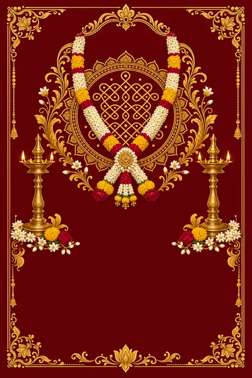 Tamil Anniversary · Heritage — Tamil Hindu Traditional Anniversary invitation card design from Ayozan
