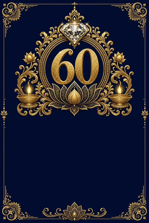 Diamond 60th · Heritage — Hindu Traditional Anniversary invitation card design from Ayozan