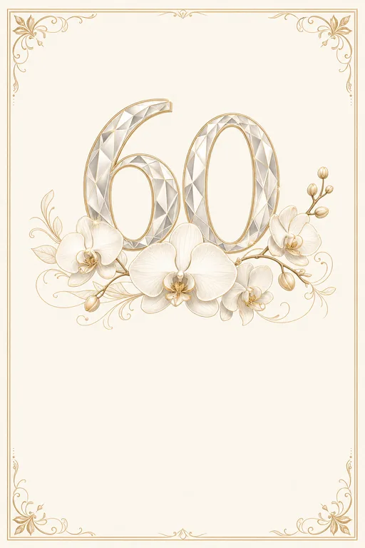 60th Anniversary · Modern — Modern Anniversary invitation card design from Ayozan