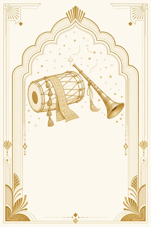 Baraat Swagat · Modern — North Indian Hindu Modern Baraat Welcome invitation card design from Ayozan