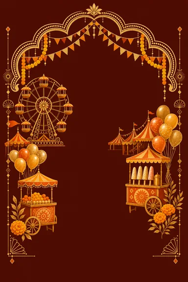Desi Carnival Party · Fusion — Birthday card design